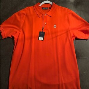 Psycho Bunny Orange Polo Shirt Classic Style